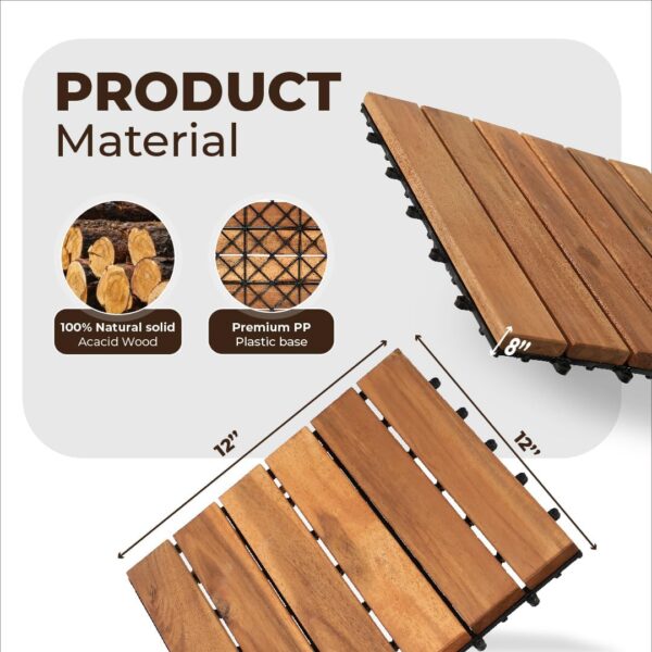Azulejo Decorativo 10 Piezas (12"x12") Color Teak - Imagen 2