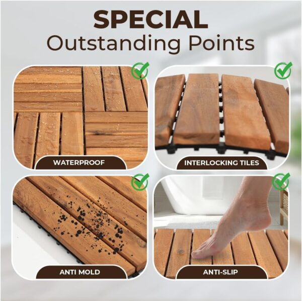 Azulejo Decorativo 10 Piezas (12"x12") Color Teak - Imagen 3
